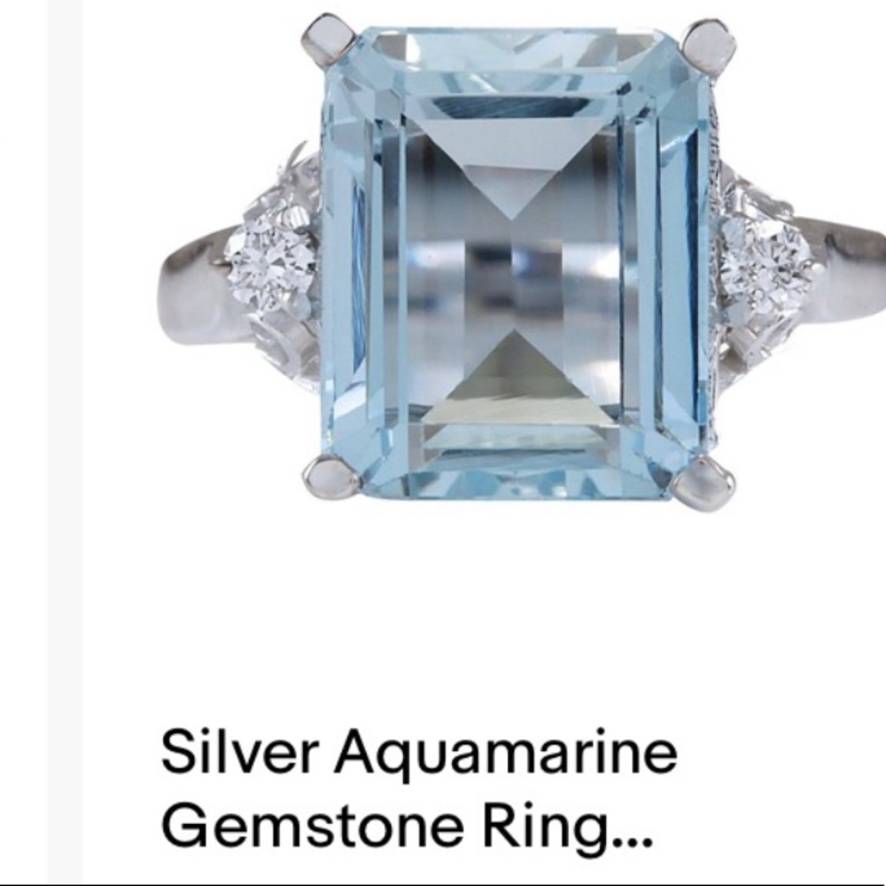 Sterling silver aquamarine ring
